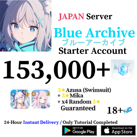 [JP] [INSTANT] 153000+ Gems | Blue Archive Starter Reroll Account