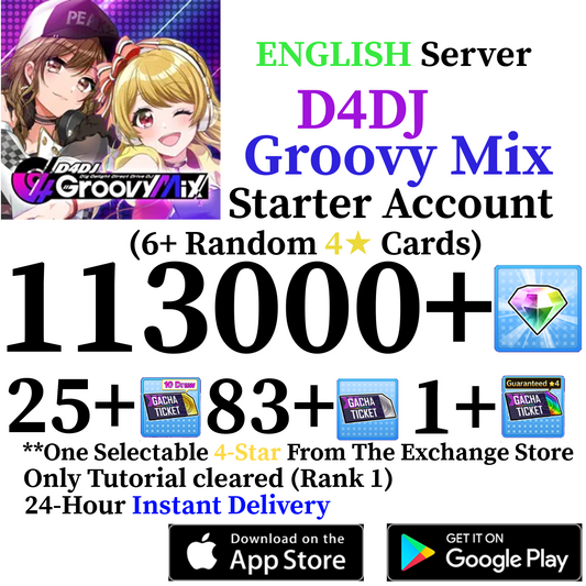 [EN] [INSTANT] 113000+ Gems + 4* | D4DJ Groovy Mix Starter Reroll Account