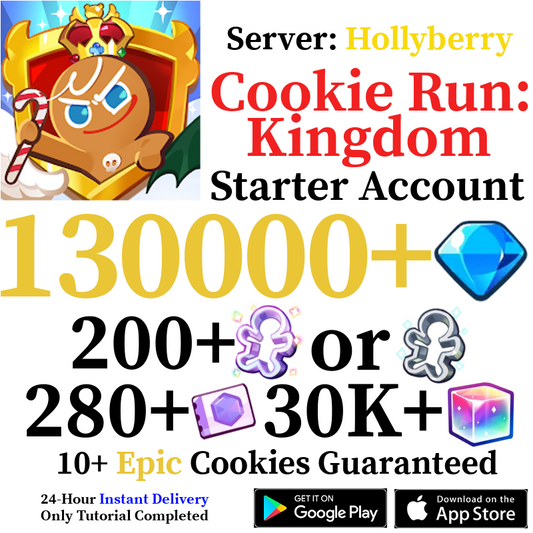 [GLOBAL/Hollyberry] 130,000+ Gems | Cookie Run: Kingdom Starter Account