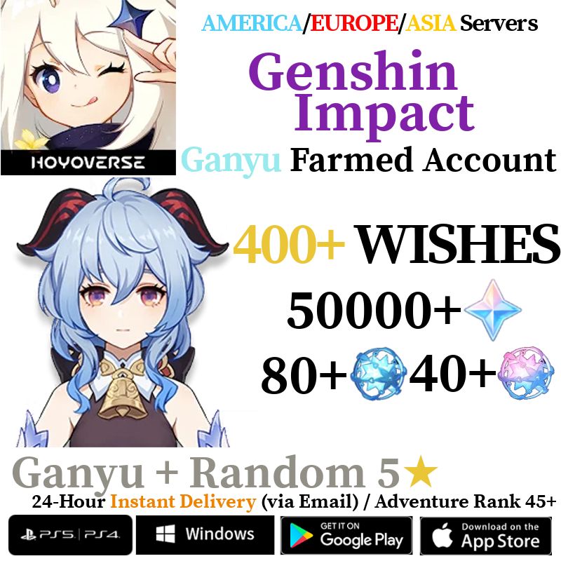 [AMERICA/EUROPE/ASIA] [INSTANT] Ganyu Genshin Impact Primogems Fates Reroll Account