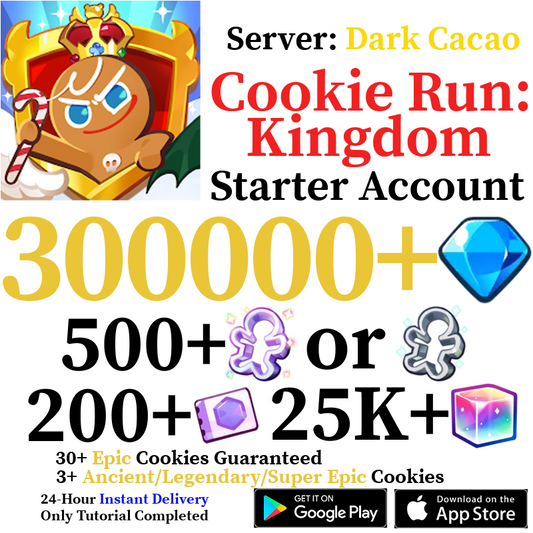 [GLOBAL/Dark Cacao] [INSTANT] 350,000+ Gems | Cookie Run: Kingdom Starter Reroll Account