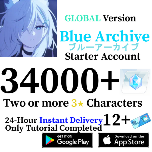 [GLOBAL] [INSTANT] 34000+ Gems, 2+ 3* | Blue Archive Starter Reroll Account