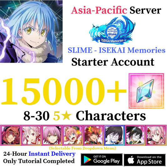 [GLOBAL - Asia] [INSTANT] 15000+ Crystals SLIME - ISEKAI Memories Starter Reroll Account