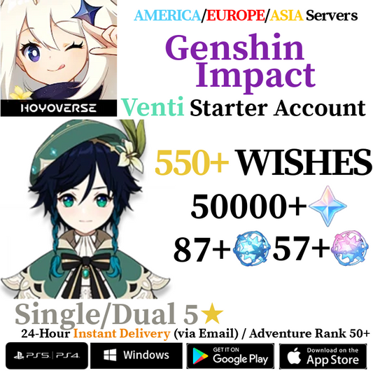 [AMERICA/EUROPE/ASIA] [INSTANT] Venti Genshin Impact Primogems Fates Reroll Account