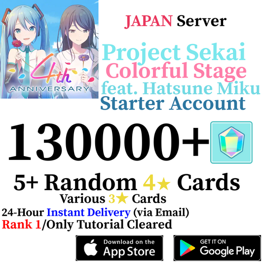 [JP] [INSTANT] (BUY 2 GET 3) 130000+ Gems Project Sekai Colorful Stage ft. Hatsune Miku PJSekai Reroll Starter Account