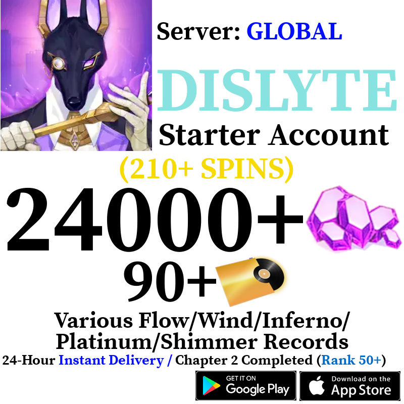 [GLOBAL] [INSTANT] 210+ SPINS (24000+ Crystals 90+ Gold Records) | Dislyte Starter Reroll Account