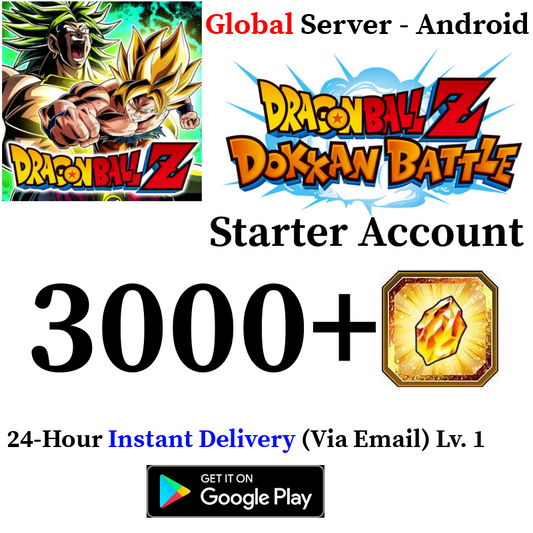 [GLOBAL][INSTANT] 3000+ Dragon Stones DRAGON BALL Z DOKKAN BATTLE Starter Account