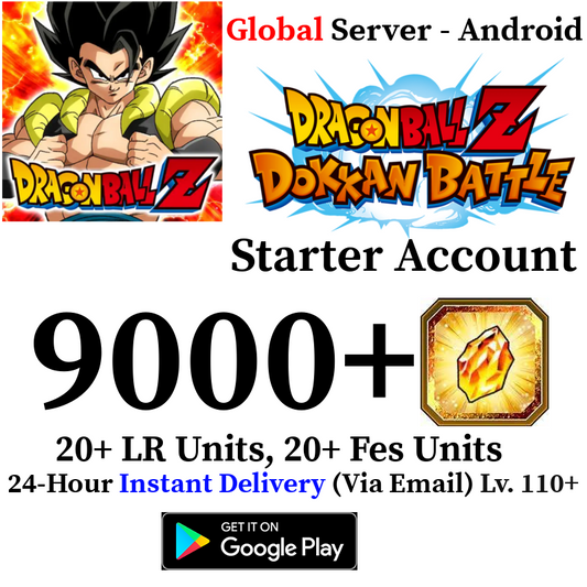 [GLOBAL][INSTANT] 9000+ Dragon Stones DRAGON BALL Z DOKKAN BATTLE Farmed Starter Account