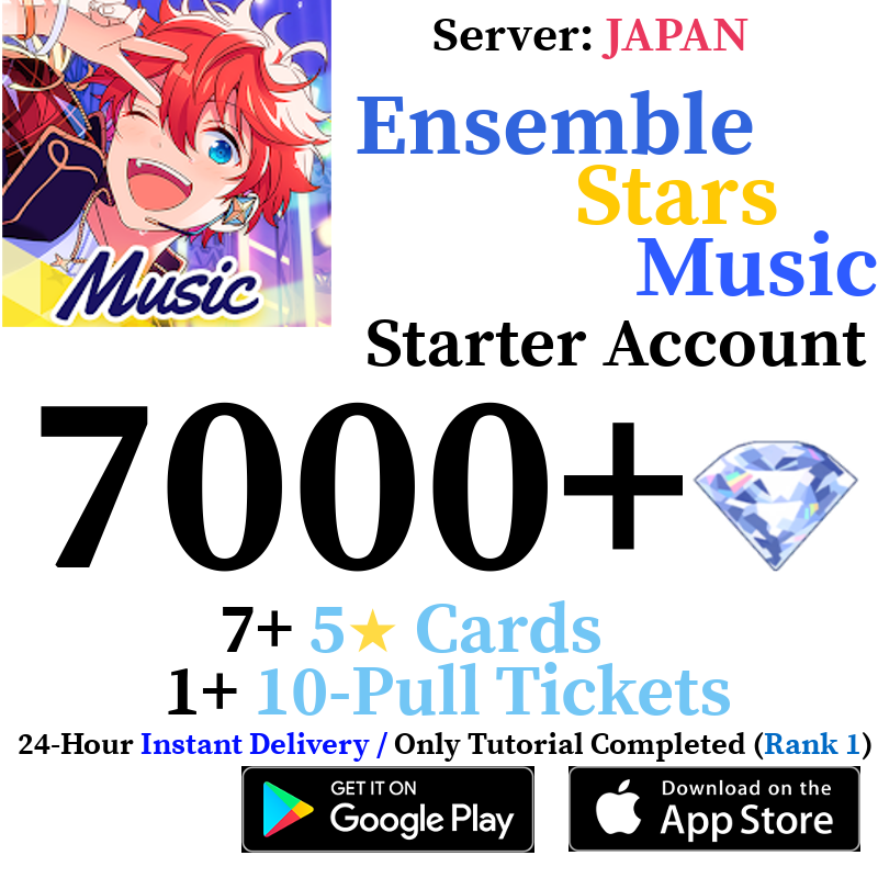 [JP] [INSTANT] 7000+ Gems | Ensemble Stars Music Enstars Reroll Fresh Starter Account