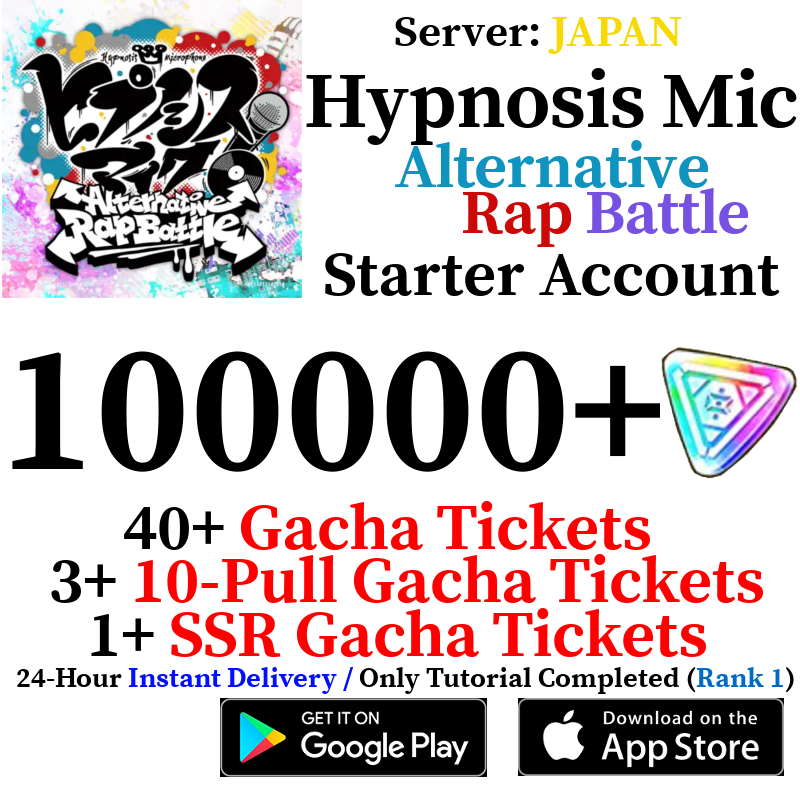 [JP] [INSTANT] 100000+ Gems | Hypnosis Mic -Alternative Rap Battle- HypMic Starter Reroll Account