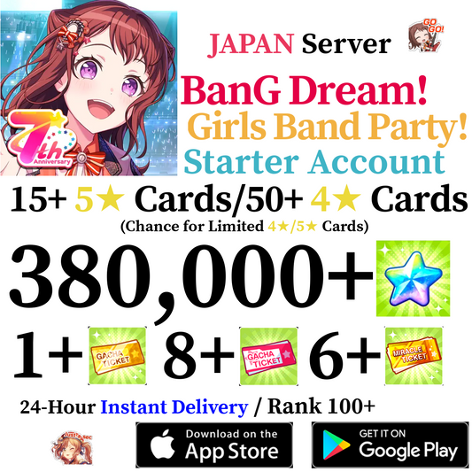 [JP] [INSTANT] 380000+ Stars BanG Dream Girls Band Party Bandori Starter Reroll Account