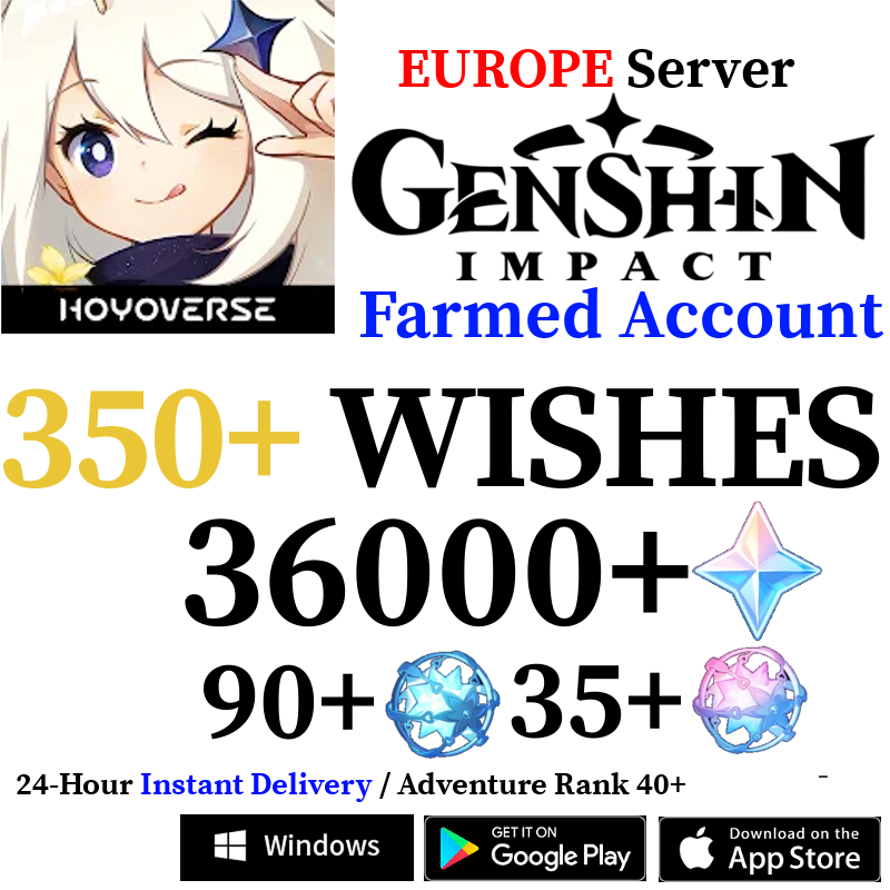 [EUROPE] [INSTANT] 36000+ Primogems Fates Genshin Impact Reroll Account