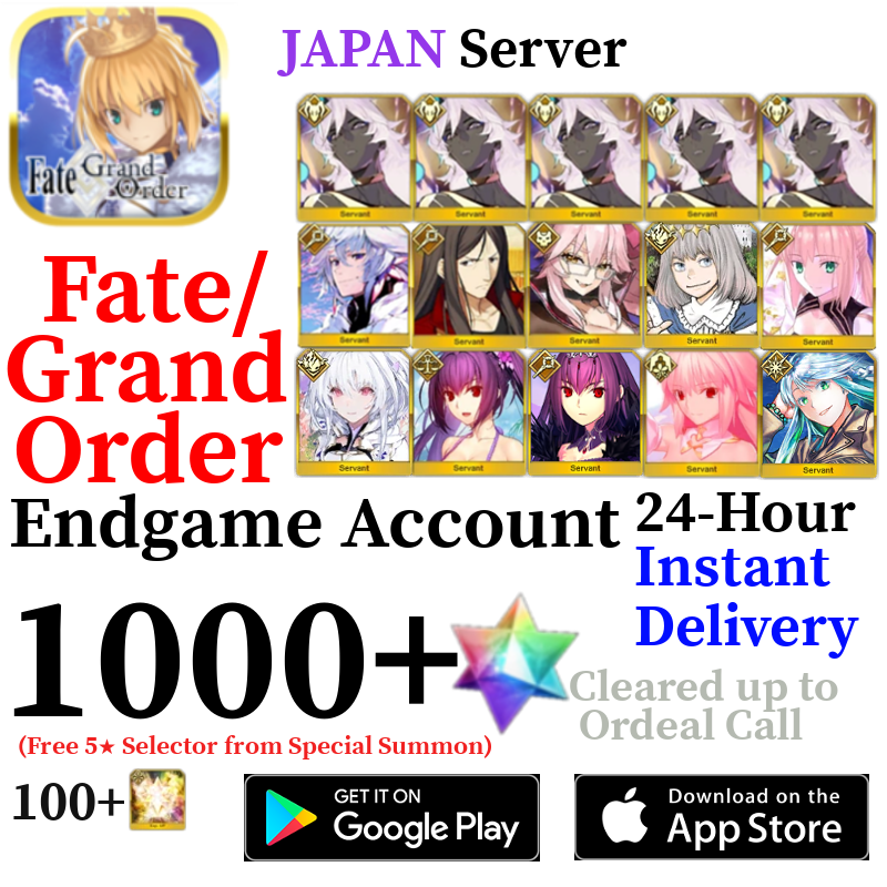 [JP] [INSTANT] Castoria + Oberon + Vitch + Arcueid + Kukulkan NP5 Arjuna Alter 1000+ SQ Fate Grand Order FGO Quartz Endgame Reroll Starter Account