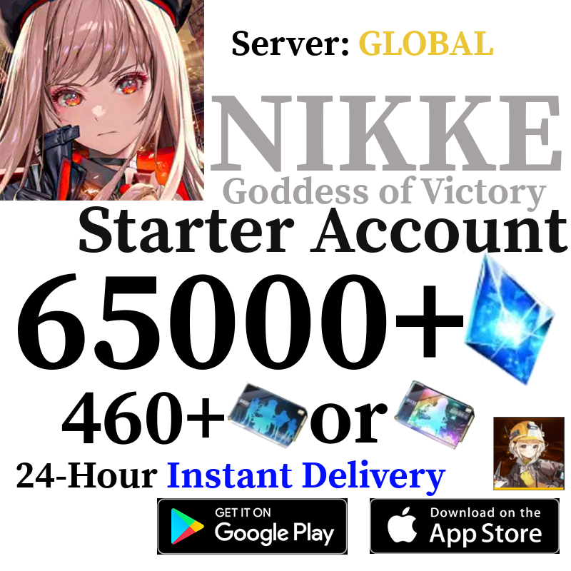 [GLOBAL] [INSTANT] 65000+ Gems Liter Red Hood Crown GODDESS OF VICTORY: NIKKE Starter Reroll Account