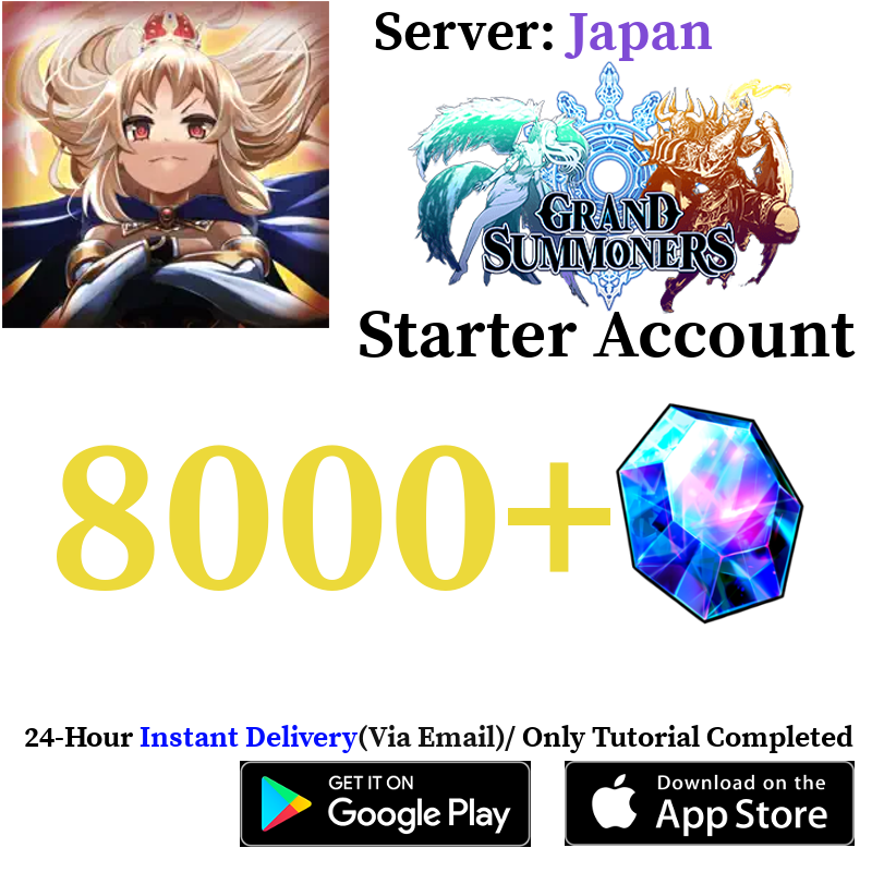 [JP] [INSTANT] 8000+ Crystals Grand Summoners Starter Reroll Fresh Account