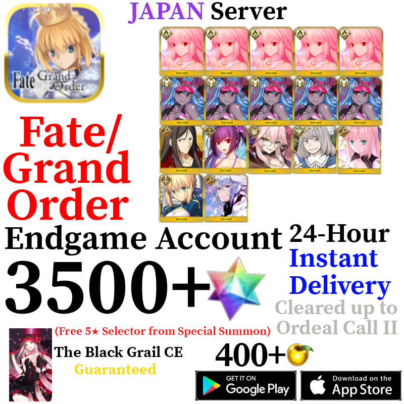 [JP] [INSTANT] NP5 Arcueid + NP5 Summer Ibuki + Castoria + Vitch + Oberon + Skadi 3500+ SQ Fate Grand Order FGO Quartz Account