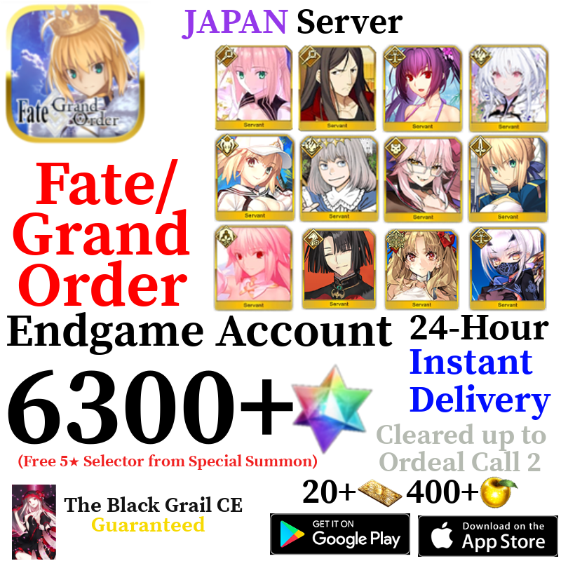 [JP] [INSTANT] Castoria + Oberon + Vitch + Skadi + Summer Castoria + Summer Melusine + Space Ereshkigal + Arcueid 6300+ SQ Fate Grand Order FGO Quartz Account