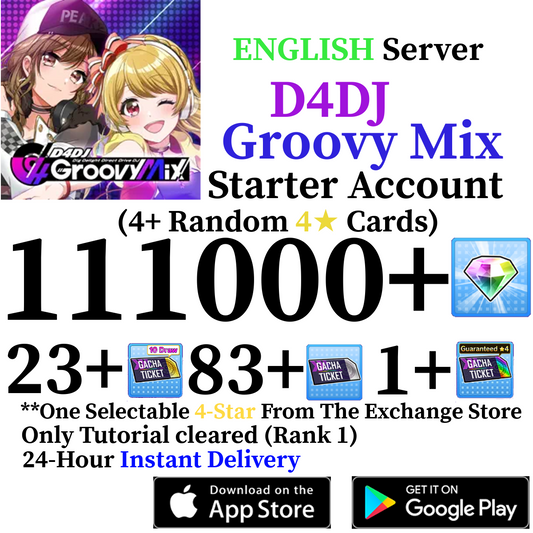 [EN] [INSTANT] 114000+ Gems + 4* | D4DJ Groovy Mix Starter Reroll Account