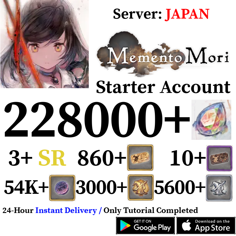 [JP] [INSTANT] 228000+ Gems | Memento Mori Starter Reroll Account