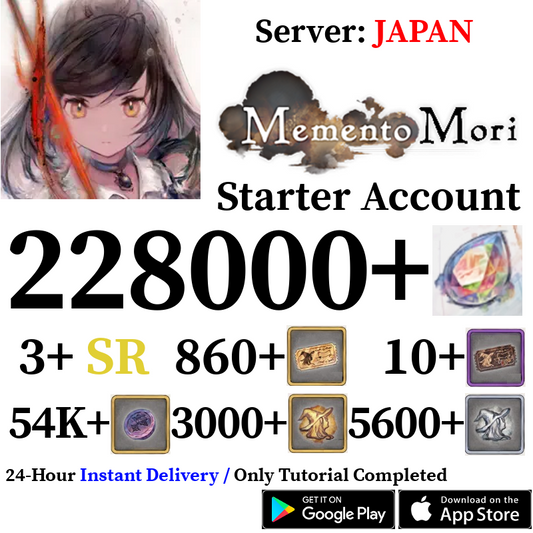 [JP] [INSTANT] 228000+ Gems | Memento Mori Starter Reroll Account