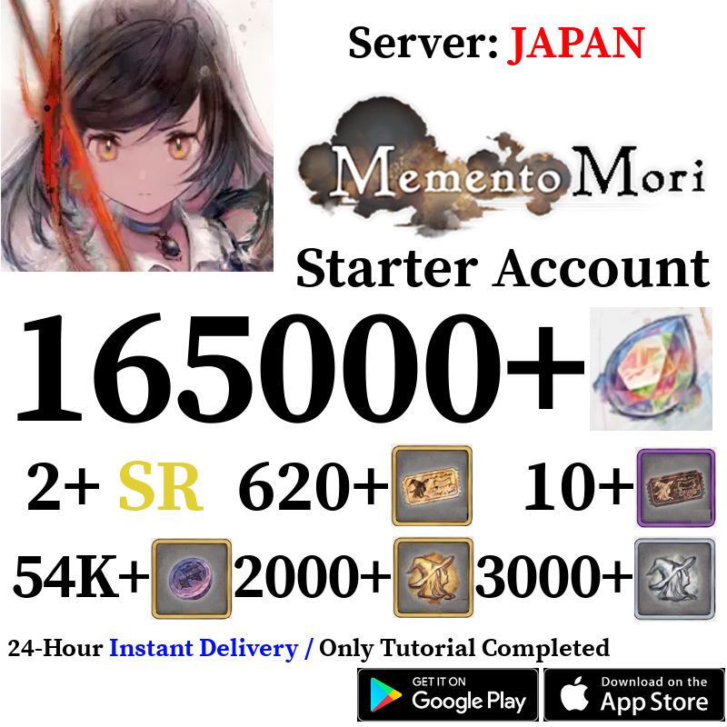 [JP] [INSTANT] 165000+ Gems | Memento Mori Starter Reroll Account
