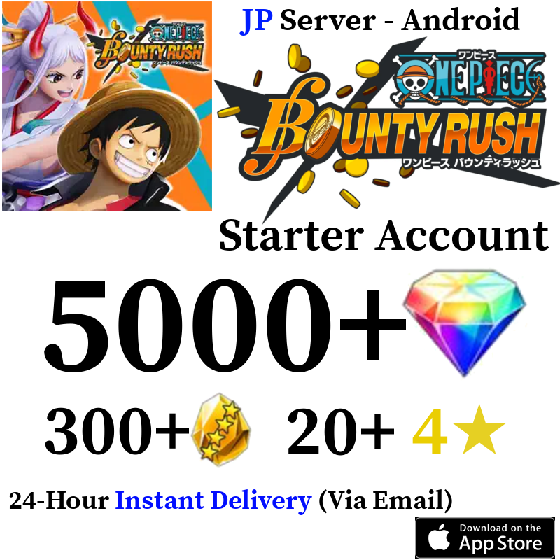 [JP - Android][INSTANT] 5000+ Gems ONE PIECE Bounty Rush Starter Reroll Account