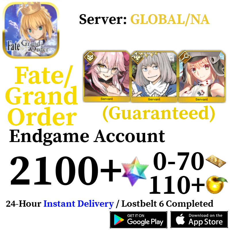 [ENGLISH/GLOBAL/NA][INSTANT] Castoria + Vitch + Oberon + 2100+ SQ Fate Grand Order FGO Endgame Reroll Account