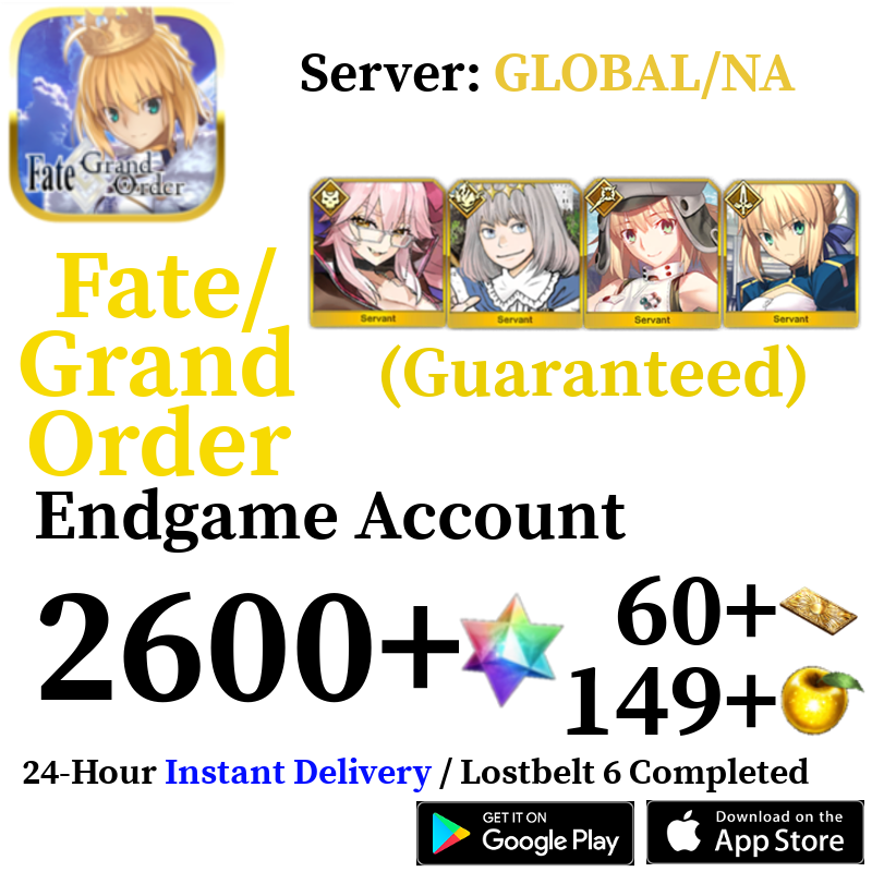 [ENGLISH/GLOBAL/NA][INSTANT] Castoria + Vitch + Oberon + 2600+ SQ Fate Grand Order FGO Endgame Reroll Account