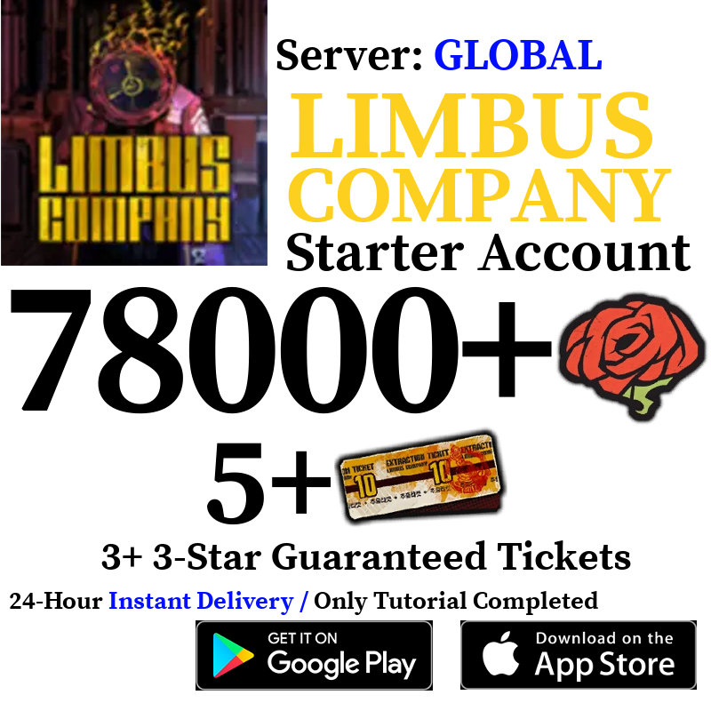 [GLOBAL] [INSTANT] 50000-80000+ Gems, 5+ 10-Pull Gacha Tickets | Limbus Company Starter Reroll Account