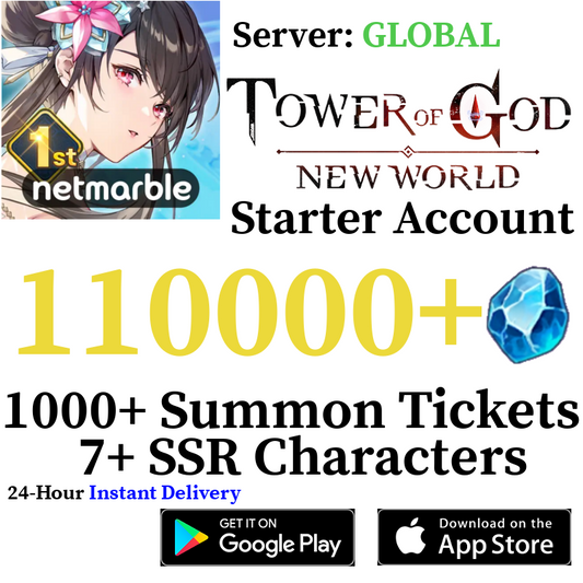 [GLOBAL] [INSTANT] 110000+ Gems | Tower of God New World Starter Reroll Account