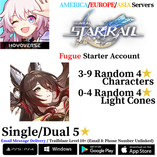 [AMERICA/EUROPE/ASIA] Fugue Honkai: Star Rail Starter Fresh Account