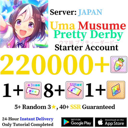 [JP] INSTANT 220000+ Gems | Uma Musume Pretty Derby Starter Reroll Account