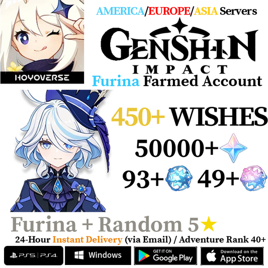 [AMERICA/EUROPE/ASIA] [INSTANT] Furina Genshin Impact Primogems Fates Reroll Account