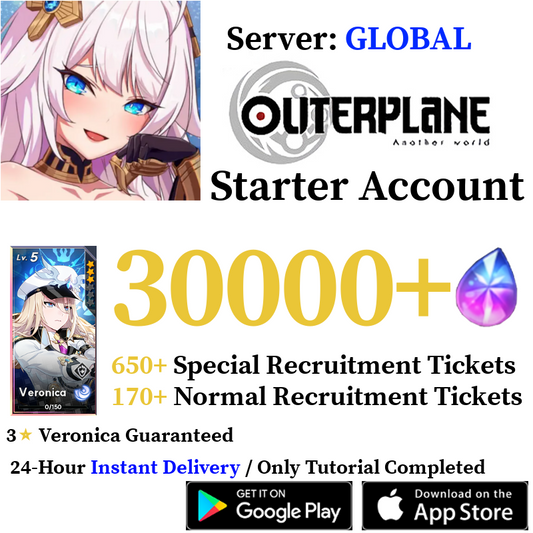 [GLOBAL Server] 30000+ Gems + Veronica | OUTERPLANE Starter Reroll Account