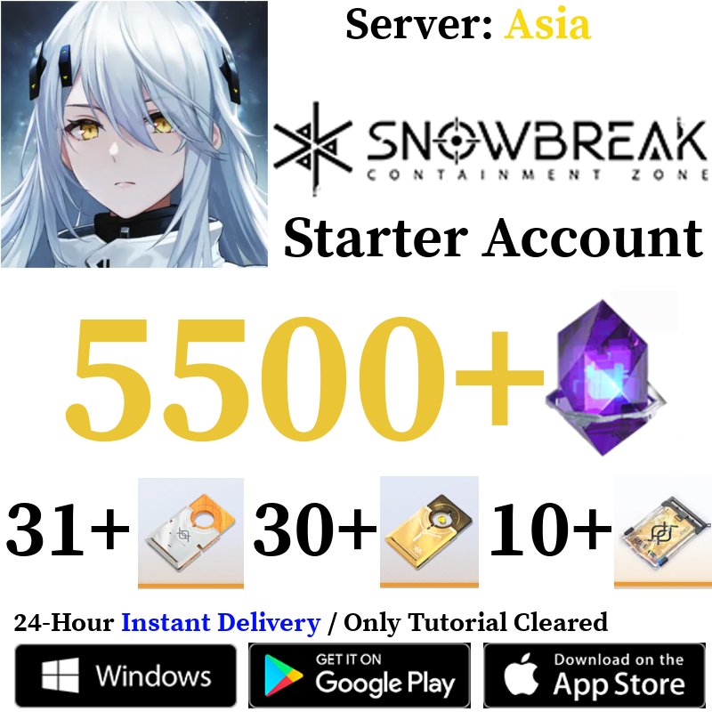 [Global - Asia Server] [INSTANT] 5500+ DigiCash 61+ Recruitment Tickets | Snowbreak: Containment Zone Starter Reroll Account