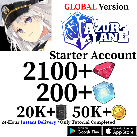 [GLOBAL] [INSTANT] 1500-3600+ Gems 200-400+ Wisdom Cubes Azur Lane Starter Reroll Account