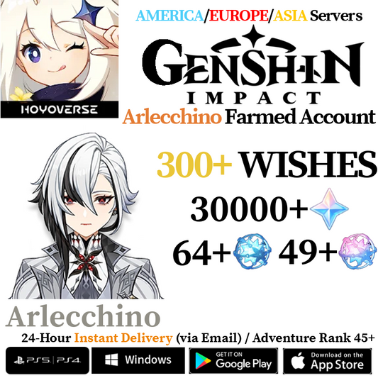 [AMERICA/EUROPE/ASIA] [INSTANT] Arlecchino Genshin Impact Primogems Fates Reroll Account