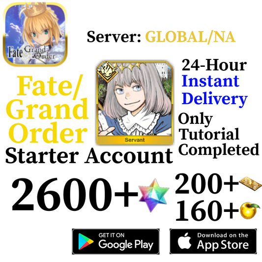 [ENGLISH/GLOBAL/NA][INSTANT] Oberon + 2600+ SQ Fate Grand Order FGO Lv. 1 Starter Reroll Account