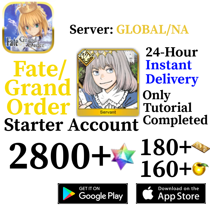 [ENGLISH/GLOBAL/NA][INSTANT] Oberon + 2800+ SQ Fate Grand Order FGO Lv. 1 Starter Reroll Account