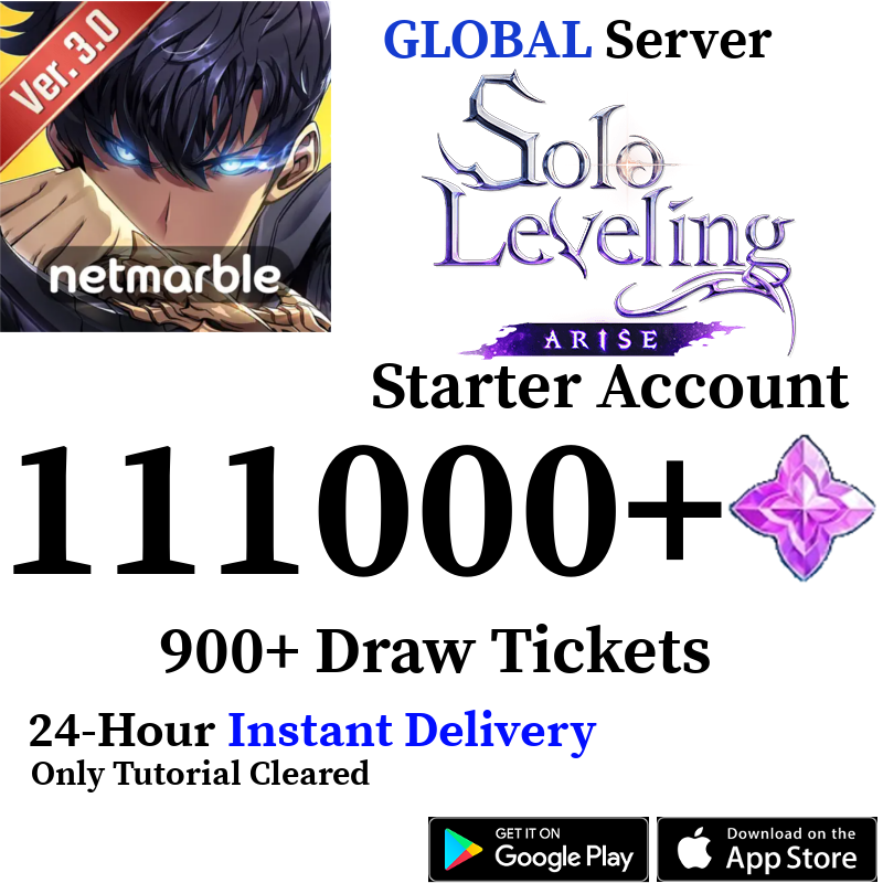 [GLOBAL] [INSTANT] 12000 - 111000+ Essence Stones | Solo Leveling:ARISE Starter Reroll Account