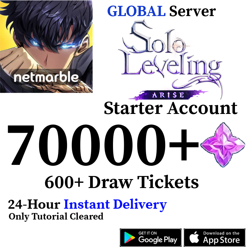 [GLOBAL] [INSTANT] 12000 - 70000+ Essence Stones | Solo Leveling:ARISE Starter Reroll Account