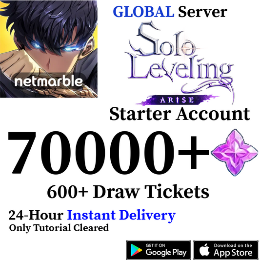 [GLOBAL] [INSTANT] 12000 - 70000+ Essence Stones | Solo Leveling:ARISE Starter Reroll Account