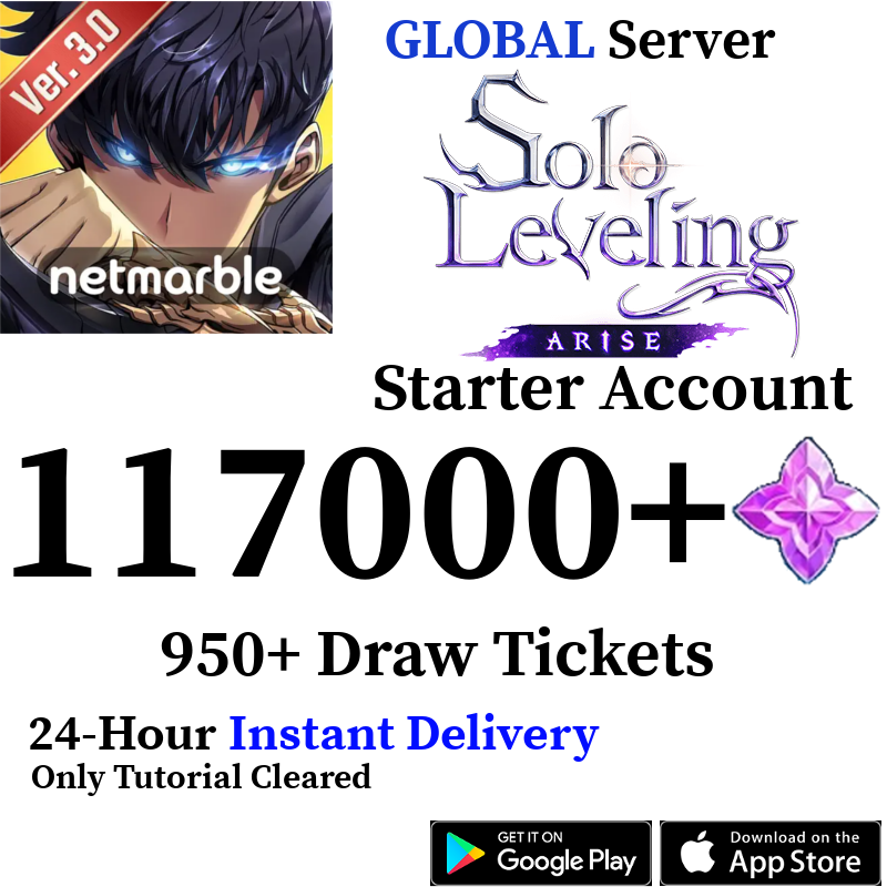 [GLOBAL] [INSTANT] 36000 - 117000+ Essence Stones | Solo Leveling:ARISE Starter Reroll Account