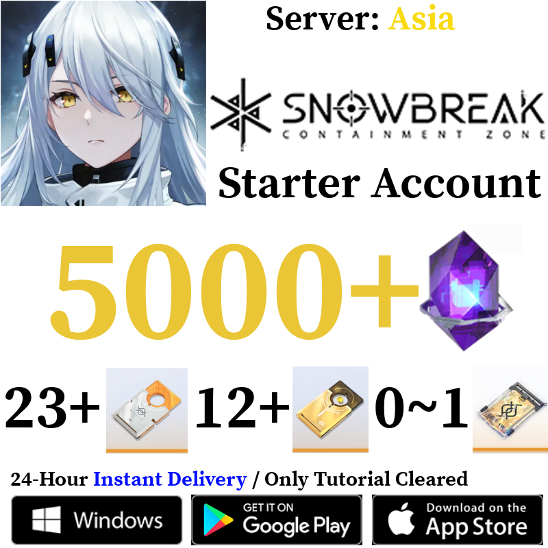 [Global - Asia Server] [INSTANT] (BUY 2 GET 3) 5000+ DigiCash 30+ Recruitment Tickets | Snowbreak: Containment Zone Starter Reroll Account