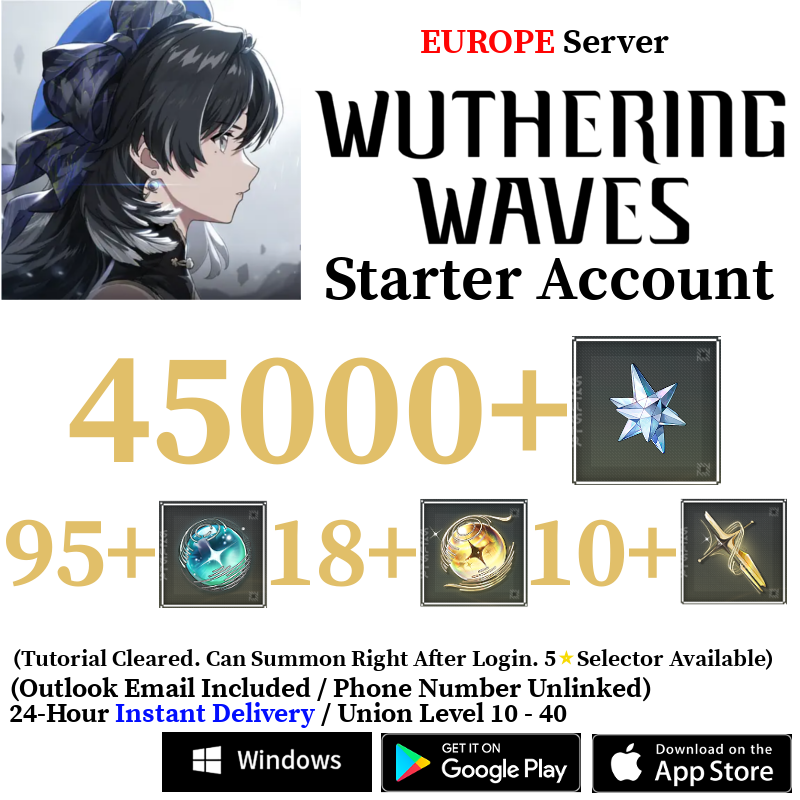 [EUROPE/EU] [INSTANT] 4000-45000 Astrite, 100+ Tides Wuthering Waves Starter Reroll Account