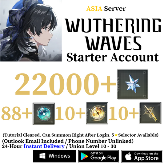 [ASIA/AS] [INSTANT] 7000-22000 Astrite, 100+ Tides Wuthering Waves Starter Reroll Account