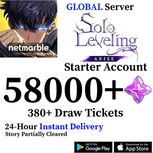 [GLOBAL] [INSTANT] 20000 - 58000+ Essence Stones, 320+ Tickets | Solo Leveling:ARISE Reroll Account