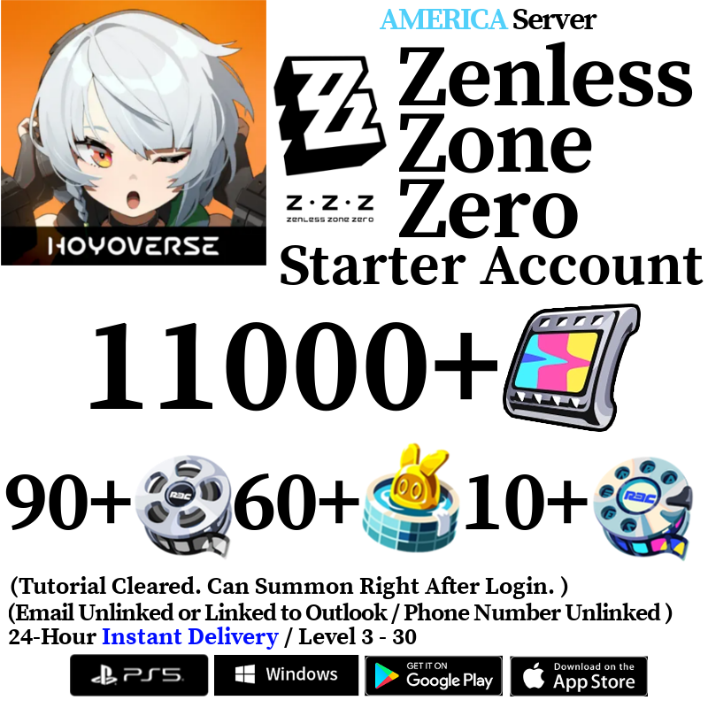 [AMERICA] [INSTANT] 11000+ Polychrome, 70+ Master Tape Zenless Zone Zero Starter Reroll Account