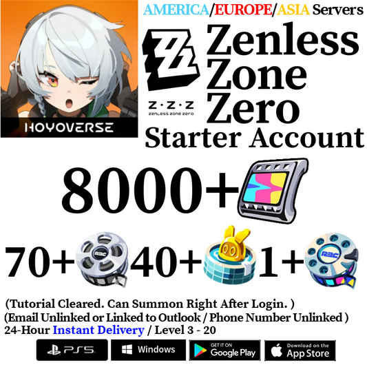 [AMERICA/EUROPE/ASIA] [INSTANT] 8000+ Polychrome, 70+ Master Tape Zenless Zone Zero Starter Reroll Account