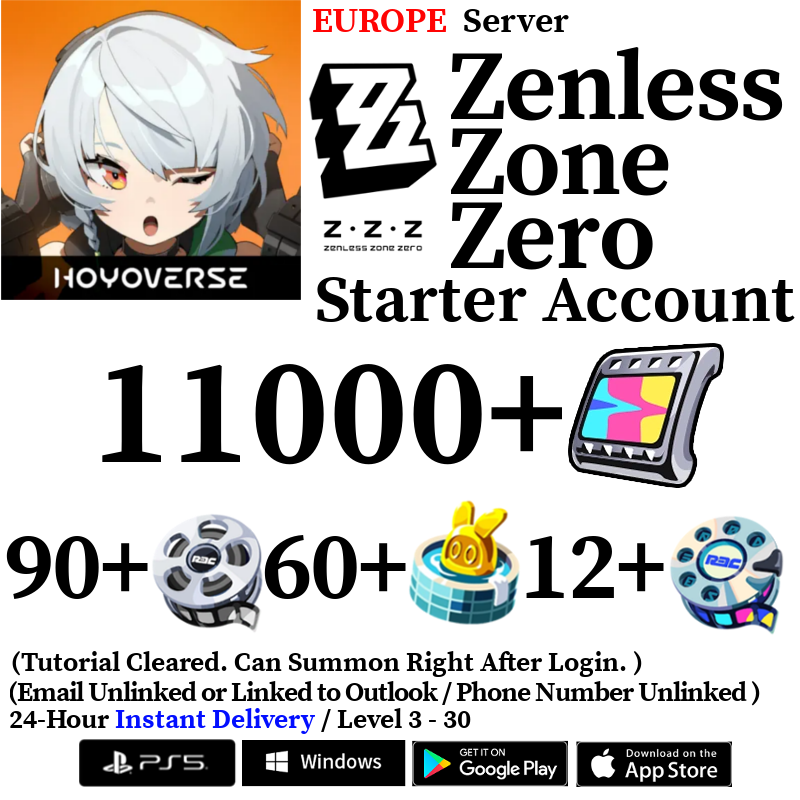 [EUROPE] [INSTANT] 11000+ Polychrome, 70+ Master Tape Zenless Zone Zero Starter Reroll Account